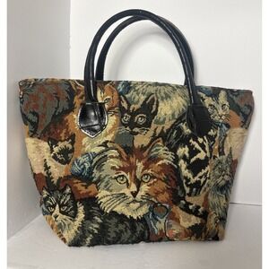H. Ravi dallas Original Cat Shoulder bag Tapestry Vintage Excellent Condition